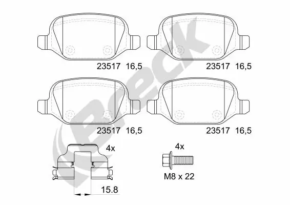 Brake Pad Set, disc brake 23517 00 704 00
