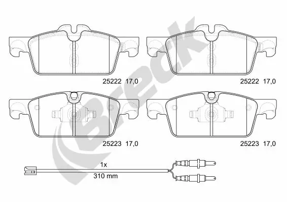 Brake Pad Set, disc brake 25222 00 701 00