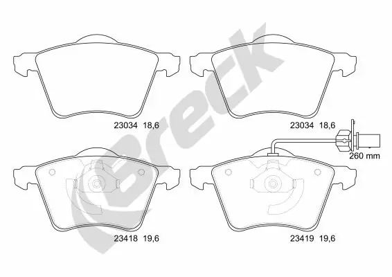 Brake Pad Set, disc brake 23418 00 703 10