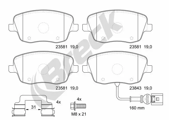 Brake Pad Set, disc brake 23581 00 702 10