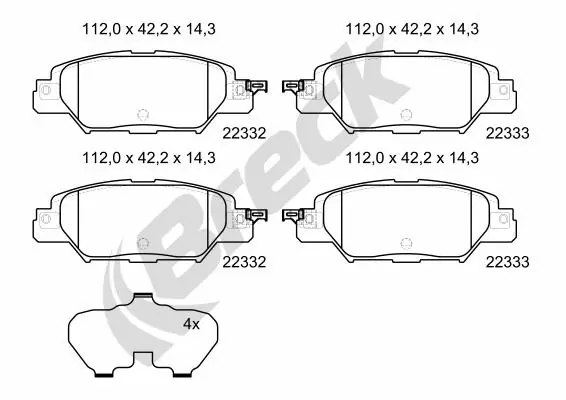 Brake Pad Set, disc brake 22332 00 704 00