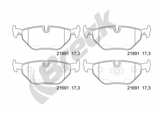 Brake Pad Set, disc brake 21691 00 702 00