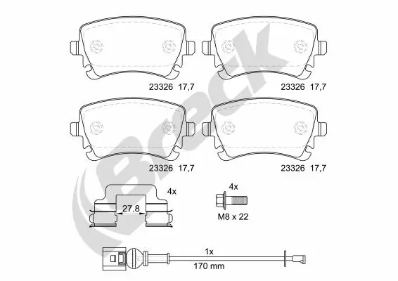 Brake Pad Set, disc brake 23326 00 702 10