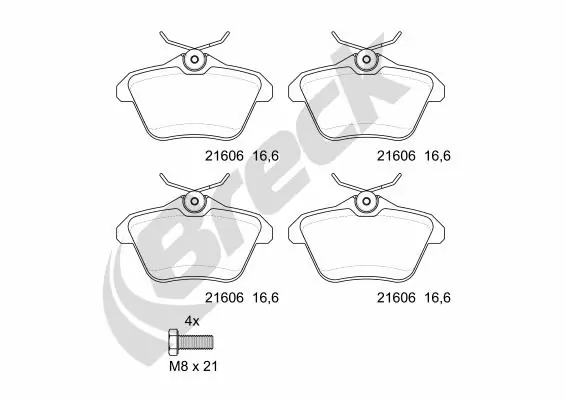 Brake Pad Set, disc brake 21606 00 702 00