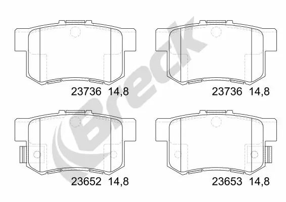Brake Pad Set, disc brake 23652 00 704 00