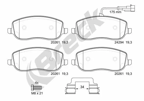 Brake Pad Set, disc brake 24294 00 701 00