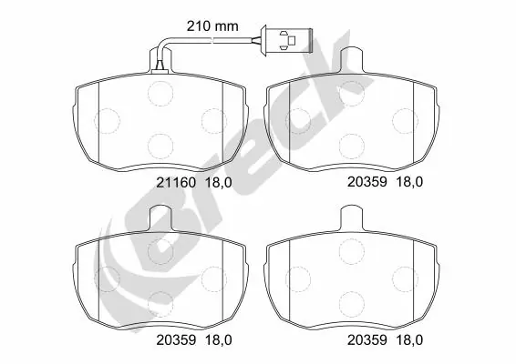 Brake Pad Set, disc brake 21160 00 701 10