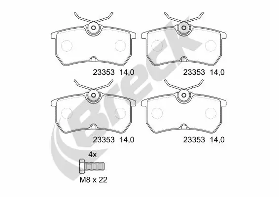 Brake Pad Set, disc brake 23353 00 704 00