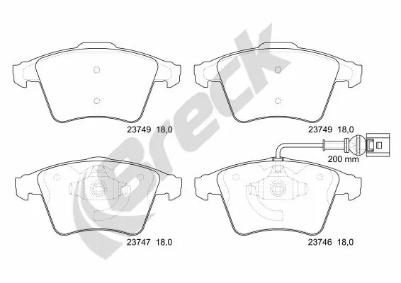 Brake Pad Set, disc brake 23746 00 703 10