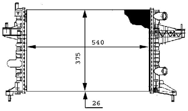 Radiator, engine cooling BEHR CR 388 000S