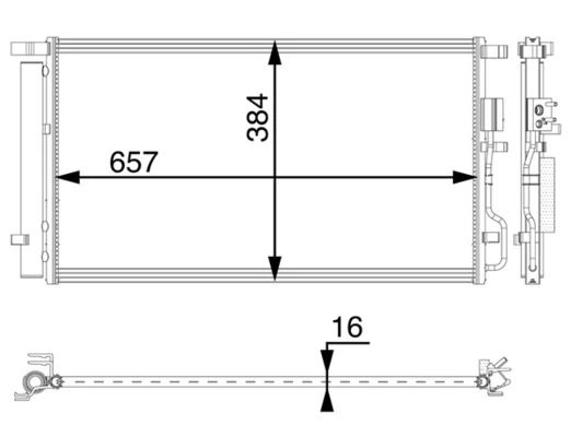 Condenser, air conditioning BEHR *** PREMIUM LINE *** AC 63 000P