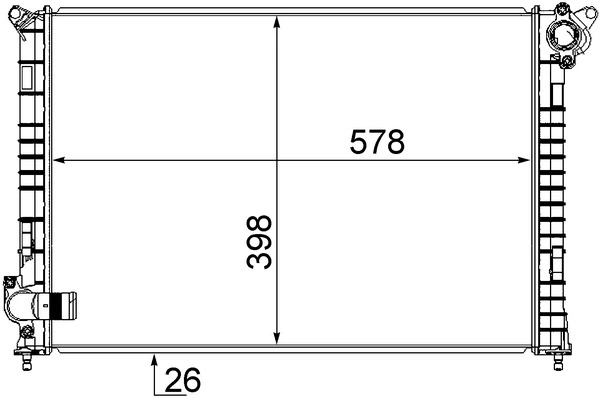 Radiator, engine cooling BEHR CR 983 000S