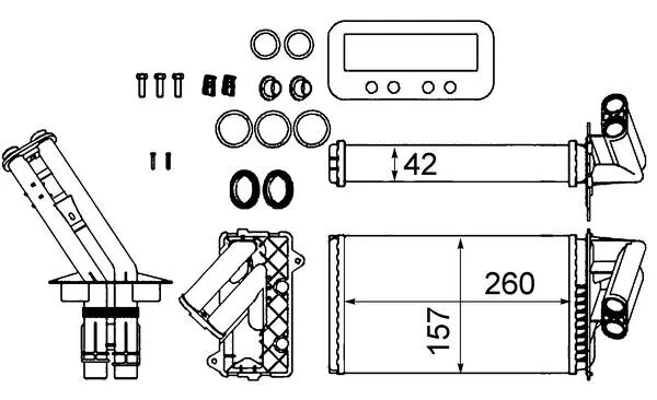 Heat Exchanger, interior heating BEHR AH 103 000S