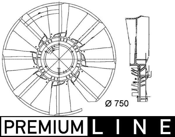 Fan Wheel, engine cooling BEHR *** PREMIUM LINE *** CFW 34 000P