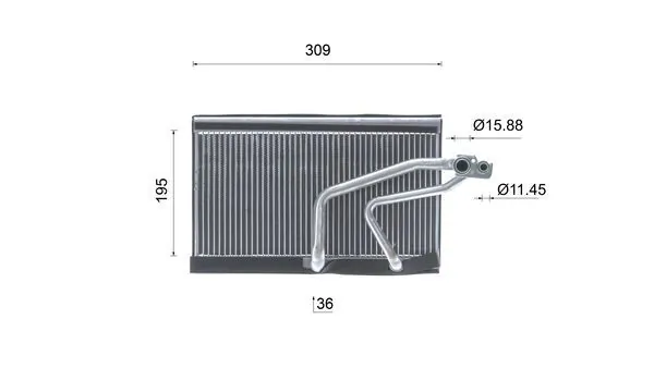 Evaporator, air conditioning BEHR AE 114 000S