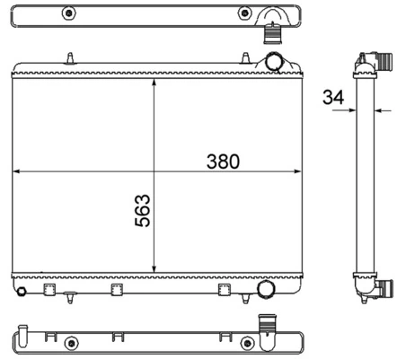 Radiator, engine cooling BEHR CR 2033 000S