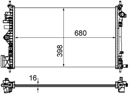 Radiator, engine cooling BEHR *** PREMIUM LINE *** CR 1097 000P