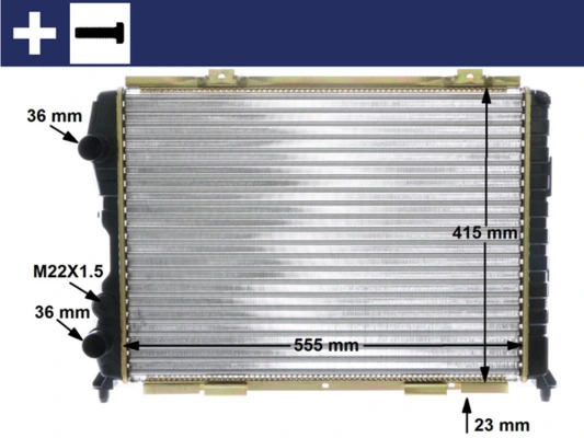 Radiator, engine cooling BEHR CR 1408 000S