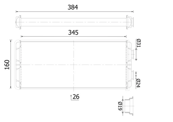 Heat Exchanger, interior heating BEHR AH 296 000S