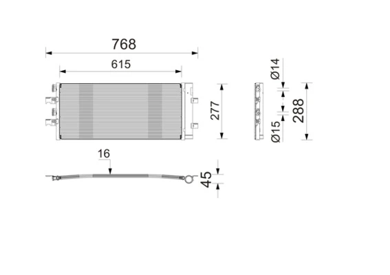 Condenser, air conditioning BEHR *** PREMIUM LINE *** AC 1214 000P