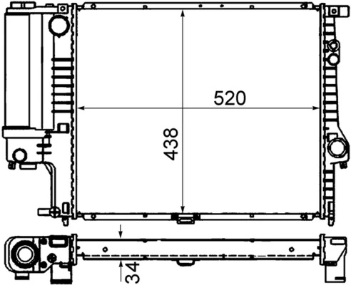 Radiator, engine cooling BEHR CR 244 001S