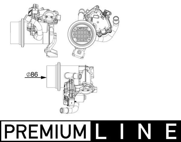 Cooler, exhaust gas recirculation BEHR *** PREMIUM LINE *** CE 18 000P