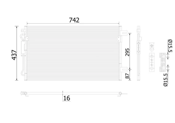 Condenser, air conditioning BEHR AC 907 000S