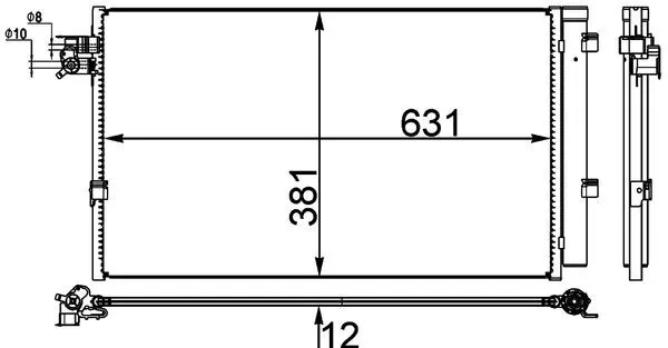 Condenser, air conditioning BEHR *** PREMIUM LINE *** AC 38 000P