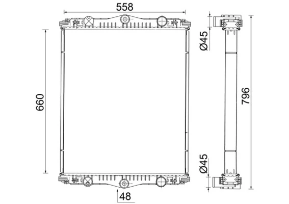 Radiator, engine cooling BEHR CR 2583 001S