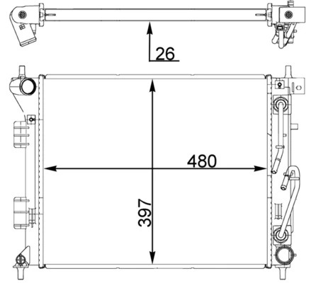 Radiator, engine cooling BEHR *** PREMIUM LINE *** CR 1405 000P