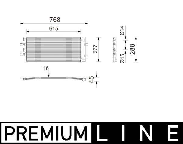 Condenser, air conditioning BEHR *** PREMIUM LINE *** AC 1214 000P