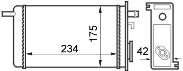 Heat Exchanger, interior heating BEHR AH 44 000S