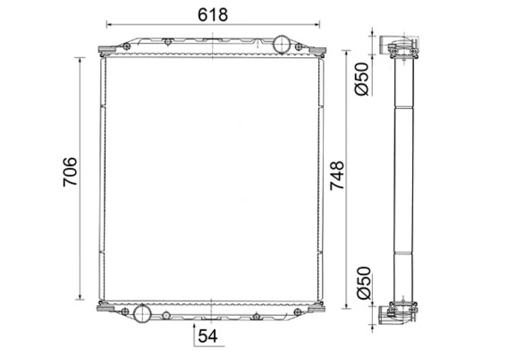 Radiator, engine cooling BEHR CR 2584 001S