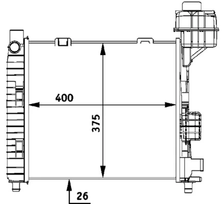 Radiator, engine cooling BEHR CR 322 000S