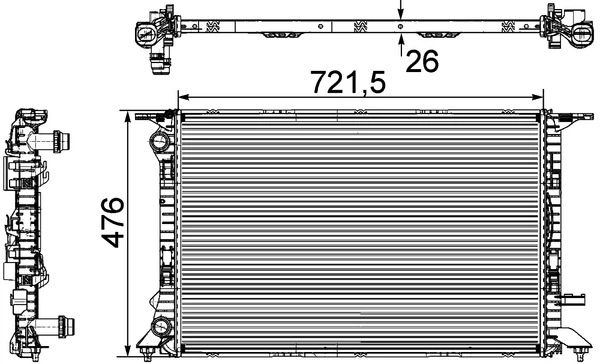 Radiator, pendingin mesin BEHR *** PREMIUM LINE *** CR 905 000P