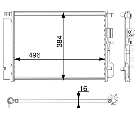 Condenser, air conditioning BEHR *** PREMIUM LINE *** AC 62 000P