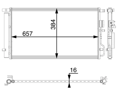 Condenser, air conditioning BEHR *** PREMIUM LINE *** AC 64 000P