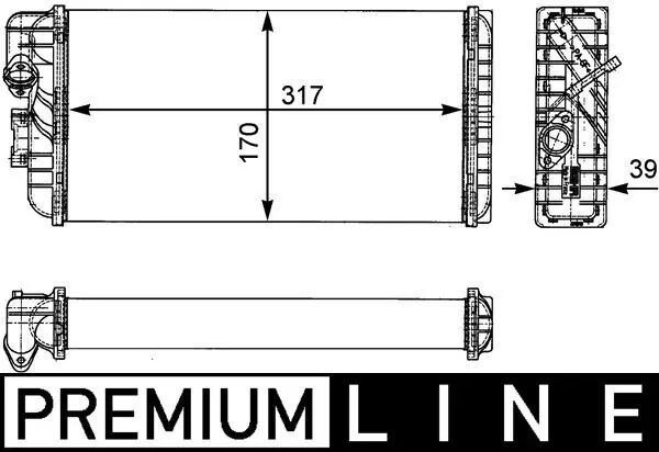 Heat Exchanger, interior heating BEHR *** PREMIUM LINE *** AH 124 000P