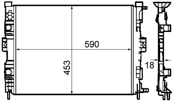 Radiator, engine cooling BEHR CR 1690 000S