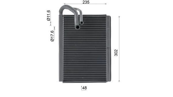 Evaporator, air conditioning BEHR AE 222 000S