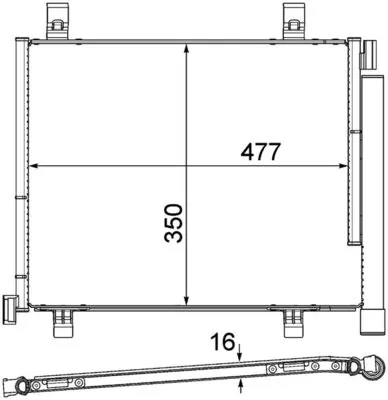 Condenser, air conditioning BEHR *** PREMIUM LINE *** AC 747 000P