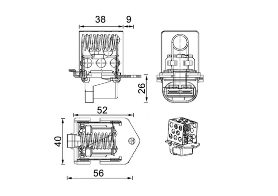MAHLE CFR 1 000P Series resistor, electric motor (radiator fan)