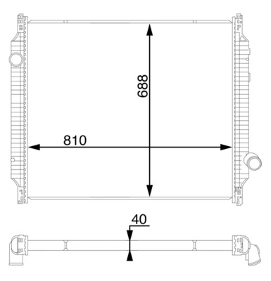 Radiator, engine cooling BEHR CR 709 000S