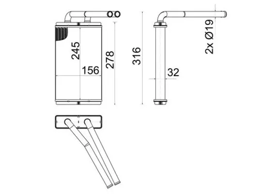 Heat Exchanger, interior heating BEHR AH 268 000S