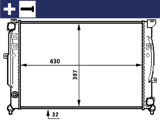 Radiator, engine cooling BEHR CR 423 000S