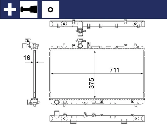 Radiator, engine cooling BEHR CR 1314 000S