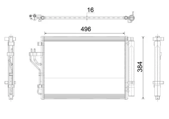 Condenser, air conditioning BEHR *** PREMIUM LINE *** AC 43 000P