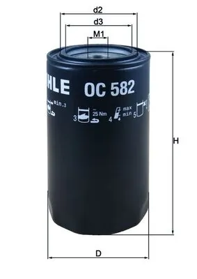 MAHLE OC 582 Oil Filter