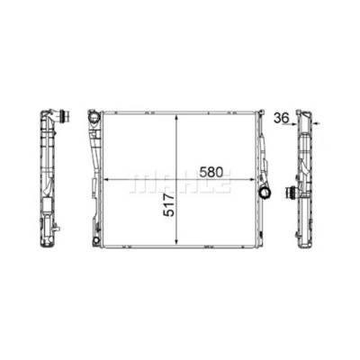Radiator, engine cooling BEHR CR 1393 000S