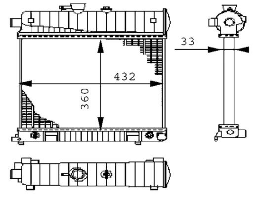 Radiator, engine cooling BEHR CR 2207 000S